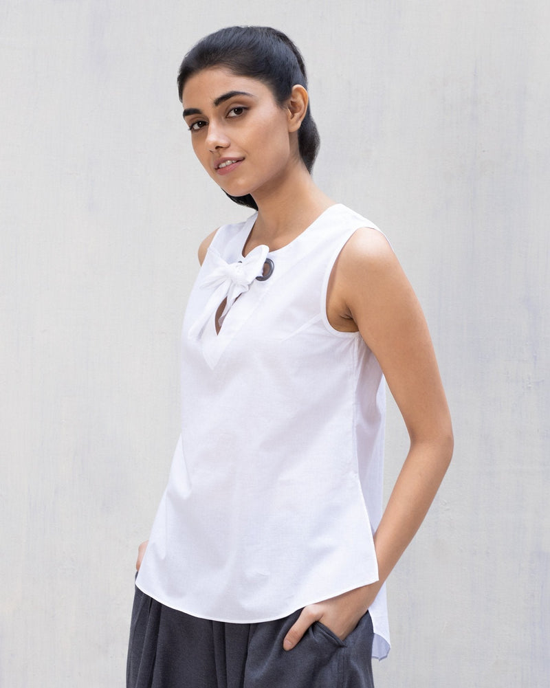 Rivet Top - White