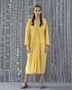 V-Neck Kaftan - Yellow & Grey Stripes