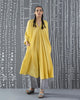 V-Neck Kaftan - Yellow & Grey Stripes
