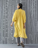 V-Neck Kaftan - Yellow & Grey Stripes