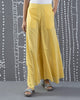 Uneven Hem Stripe Pants - Yellow & Grey