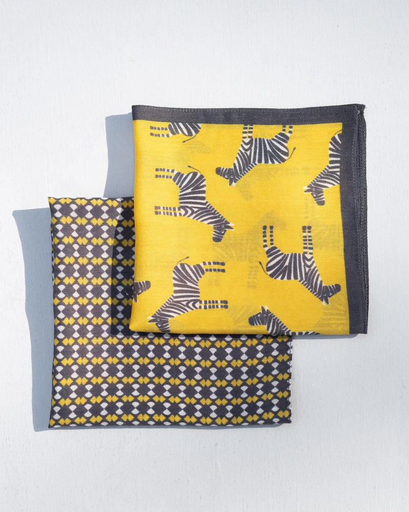 Zebra Pocket Square (Set of 2)
