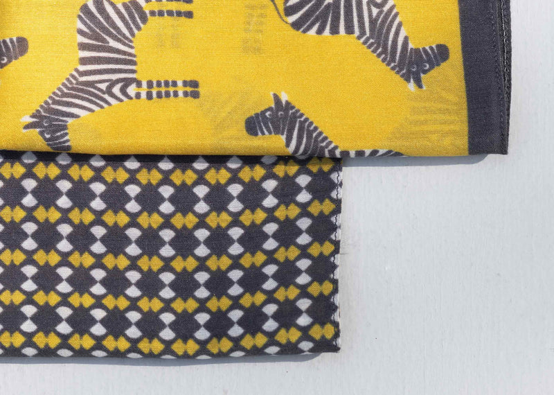 Zebra Pocket Square (Set of 2)