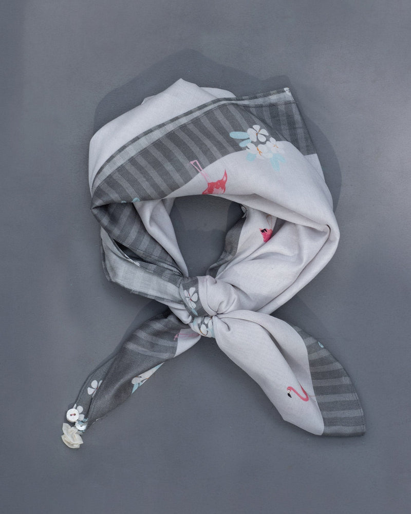 Toucan Scarf - Grey & Black