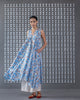 Sleeveless V-Neck Kurta - Blue