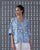 Short V Neck Top - Blue