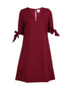 V-Neck Shift Dress- Red