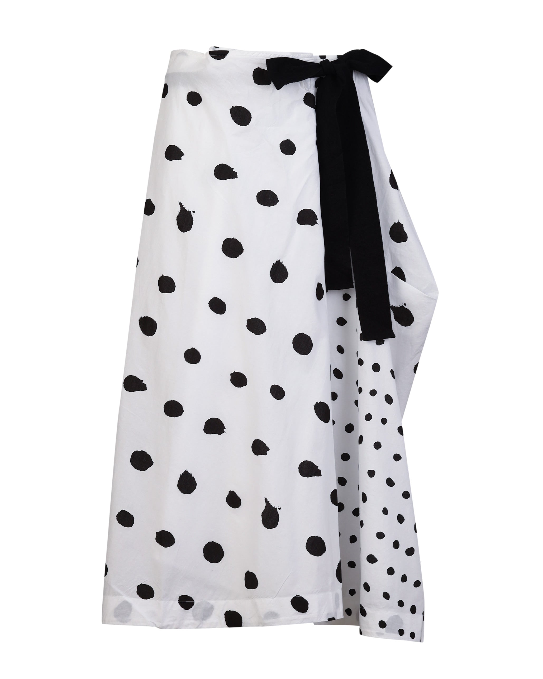 Side Knot Skirt - White & Black