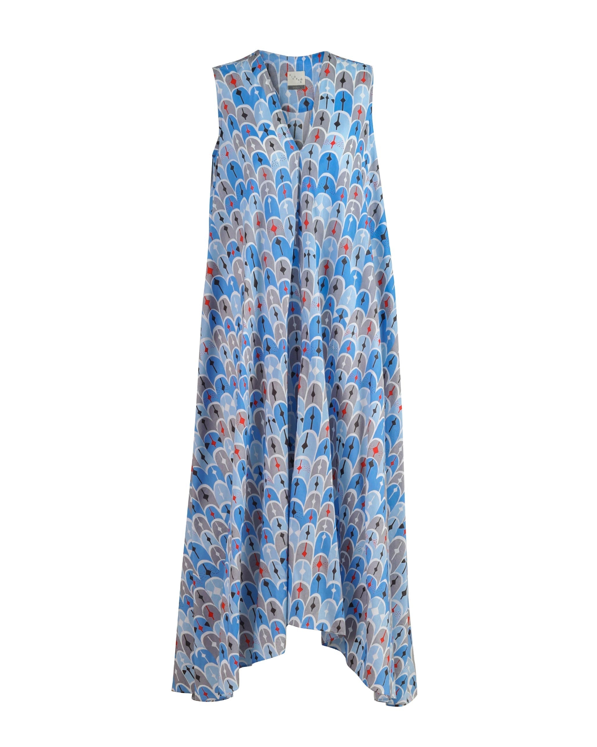 Sleeveless V-Neck Kurta - Blue