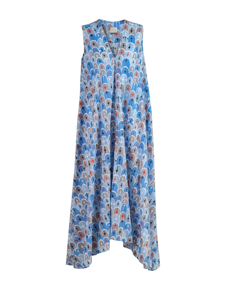 Sleeveless V-Neck Kurta - Blue