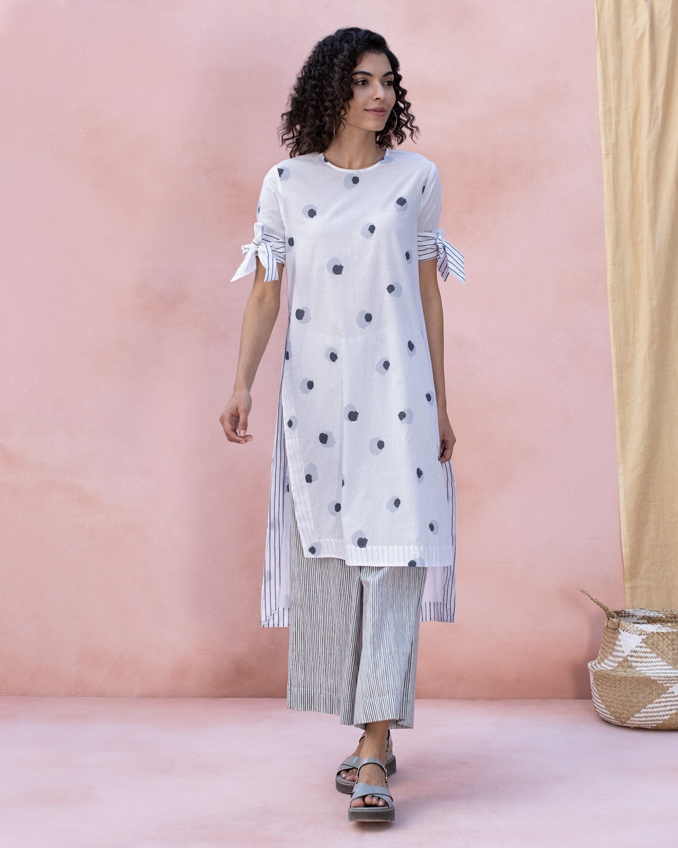 Side Slit Kurta - White
