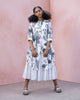 Ubuntu Maxi Dress - Grey Pin Stripes
