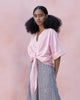 V-Neck Front Knot Top - Pink