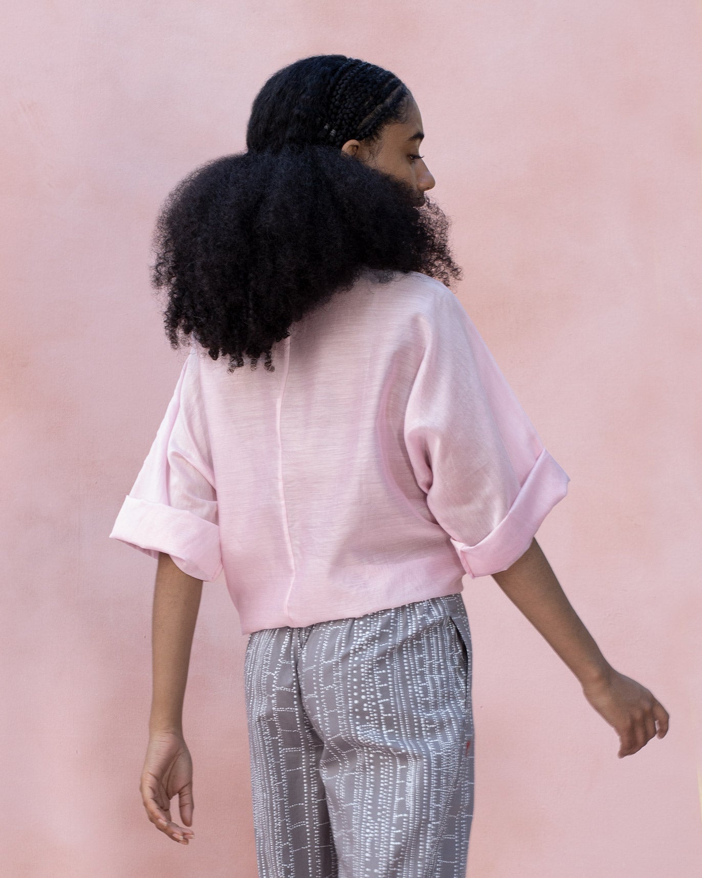 V-Neck Front Knot Top - Pink
