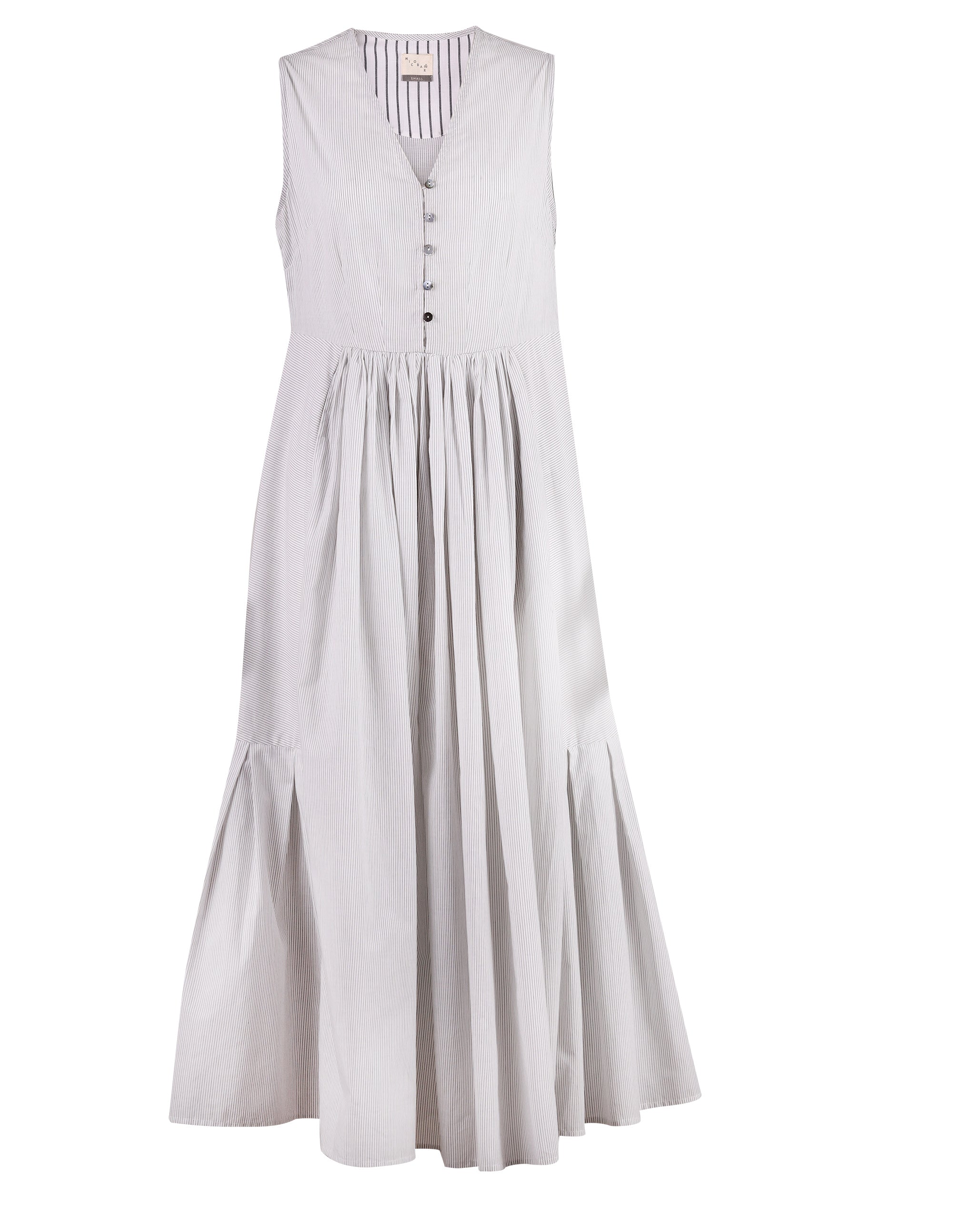 Ubuntu Maxi Dress - Grey Pin Stripes
