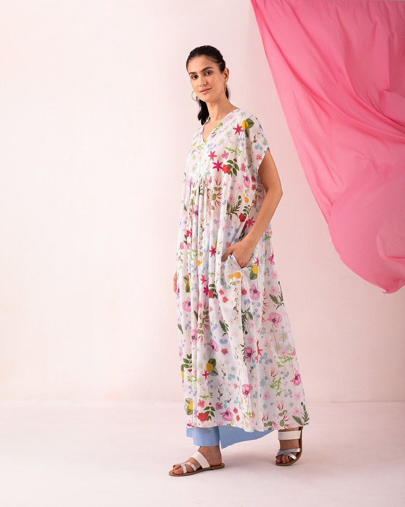 Smocked Kaftan - Floral
