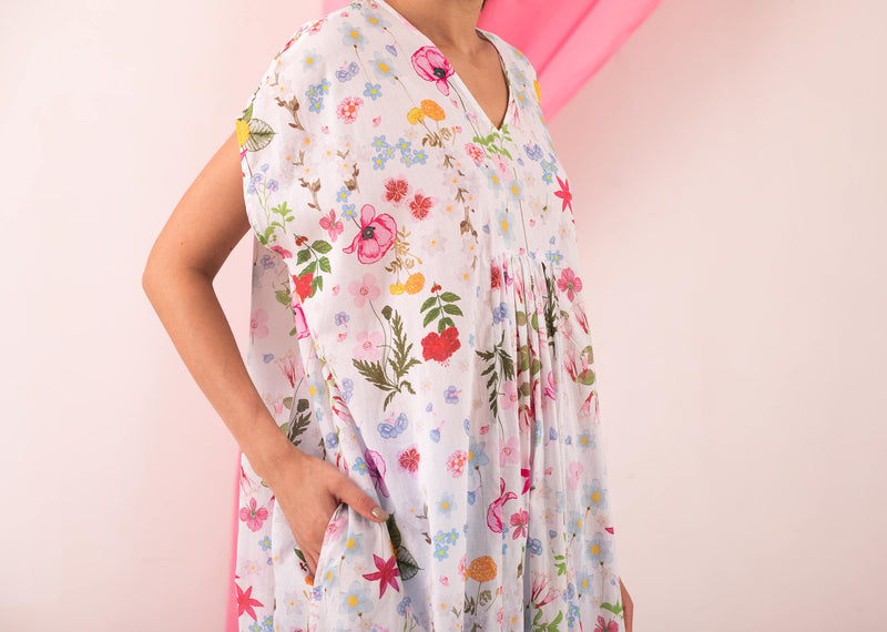 Smocked Kaftan - Floral