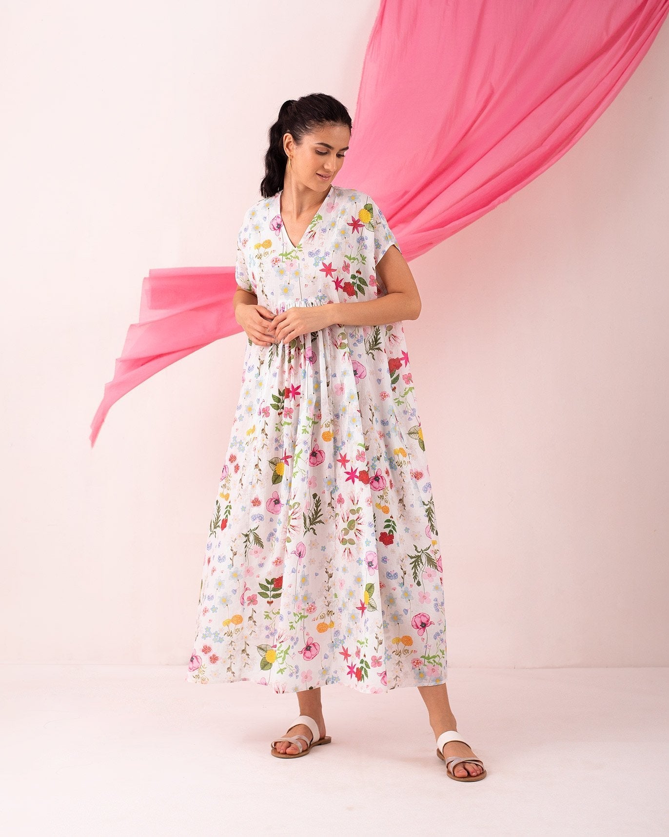 Smocked Kaftan - Floral