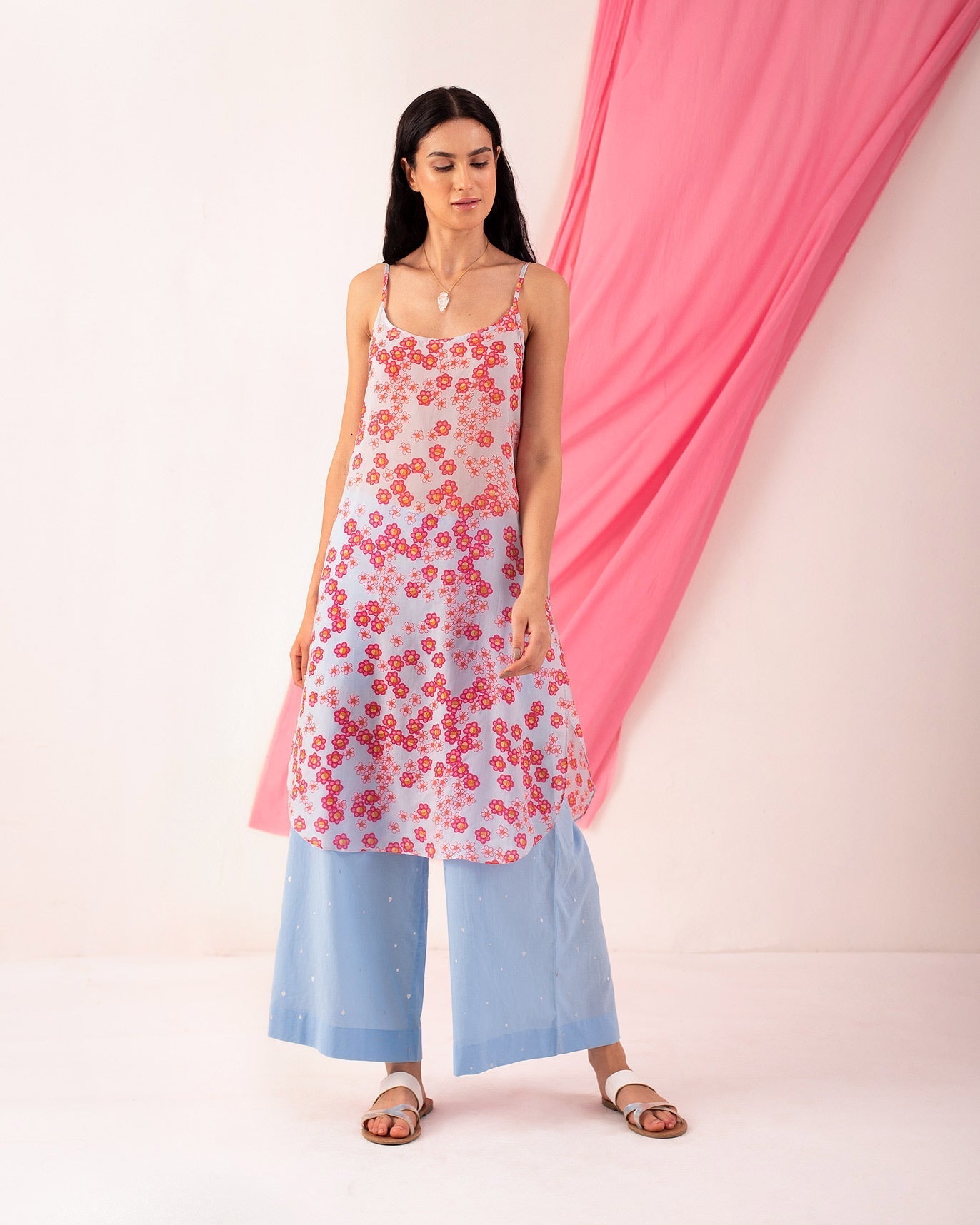 Vintage Camisole - Blue & Pink