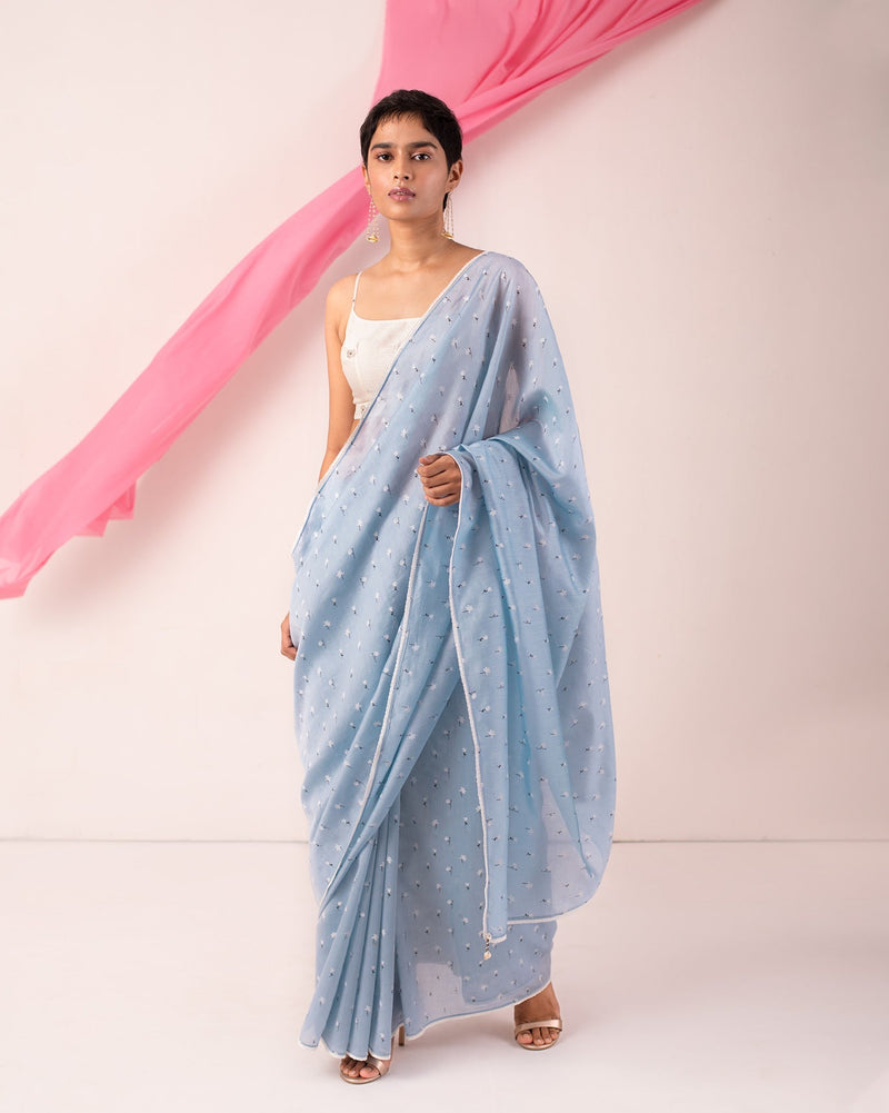 Teal Dream Sari - Blue