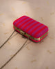 Stripey Clutch - Pink & Red