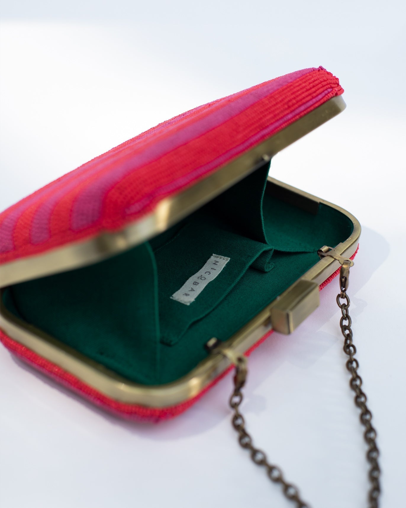 Stripey Clutch - Pink & Red