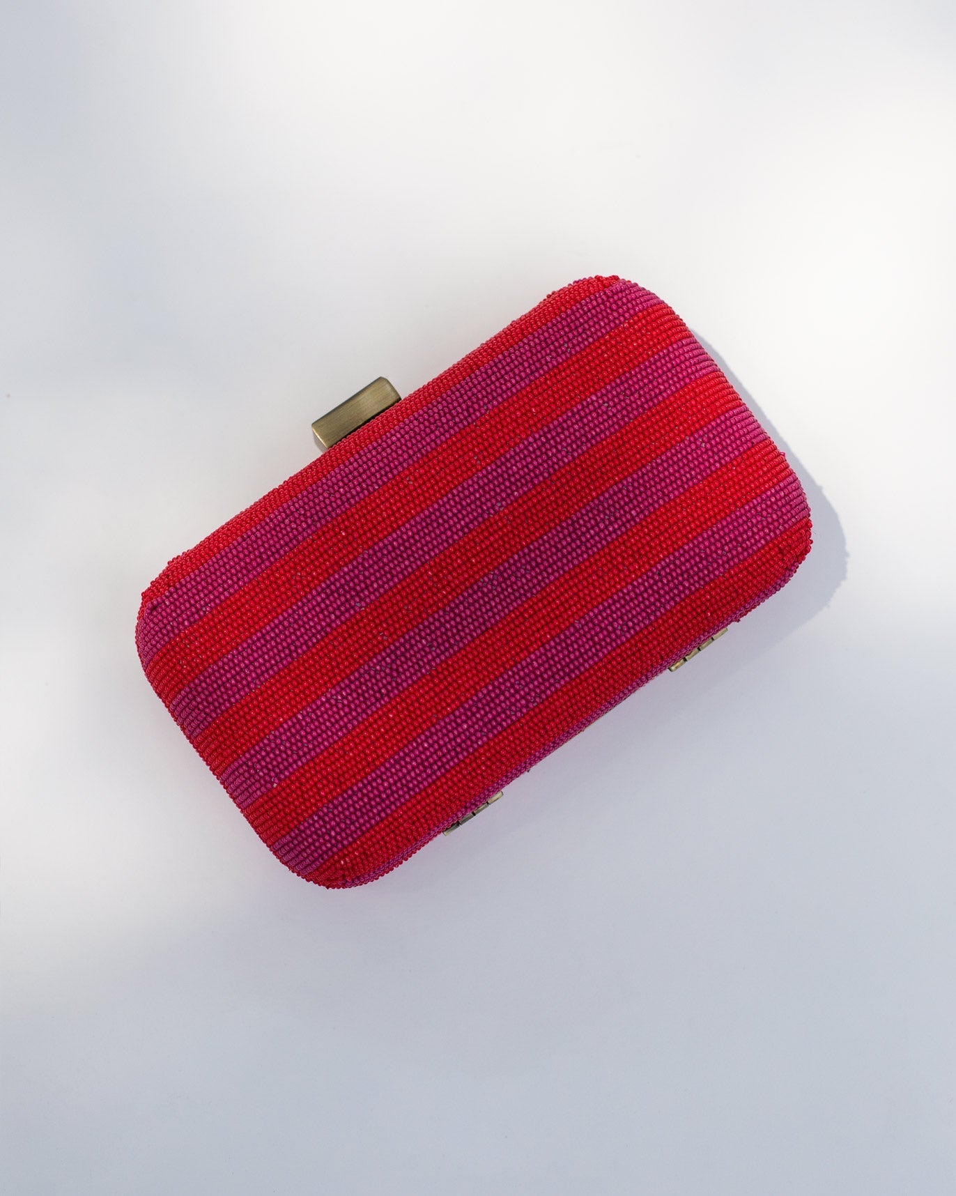 Stripey Clutch - Pink & Red