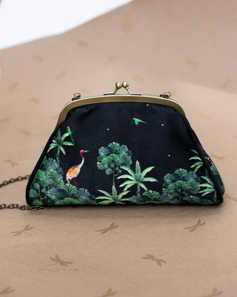 Romani Clutch - Black & Green