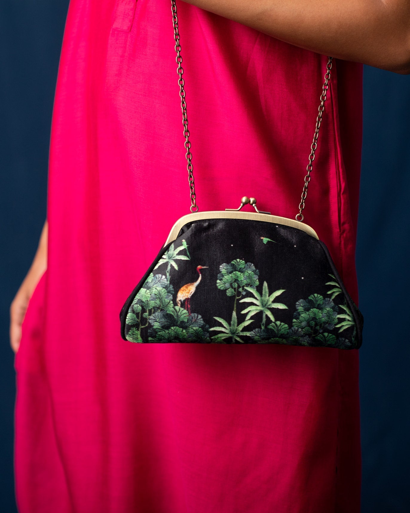Romani Clutch - Black & Green
