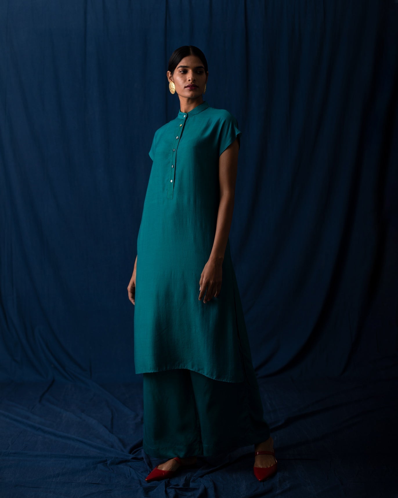 Short Sleeve Kurta - Teal