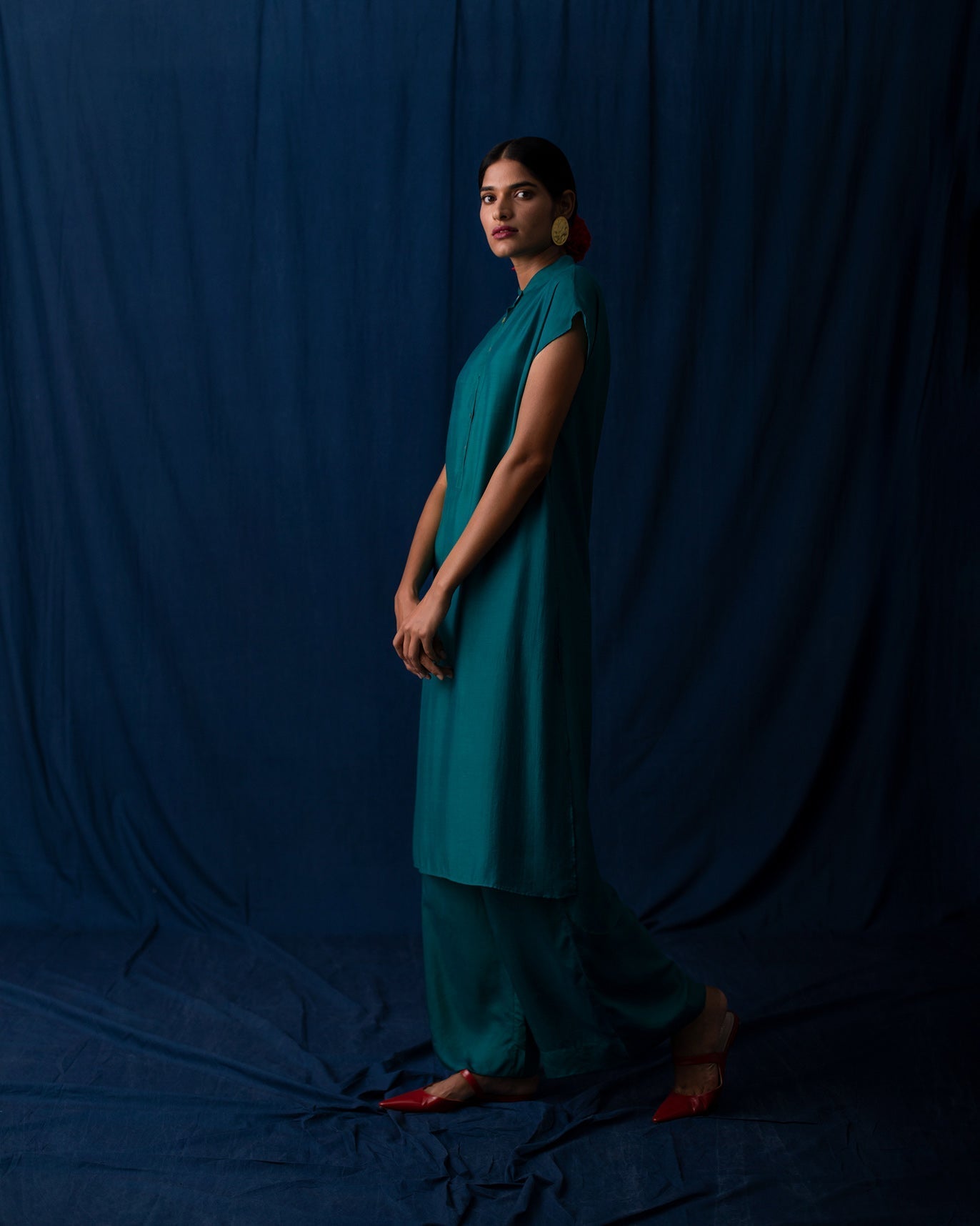 Short Sleeve Kurta - Teal