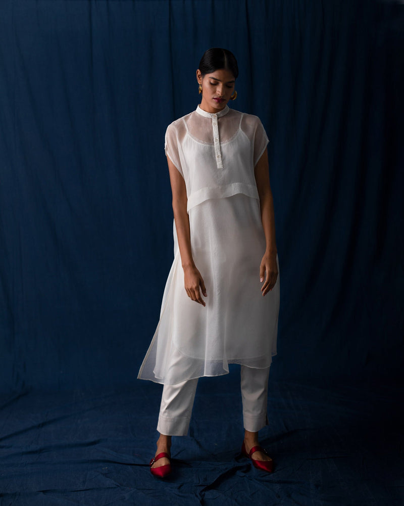 Sheer A-Line Kurta & Slip (Set of 2)