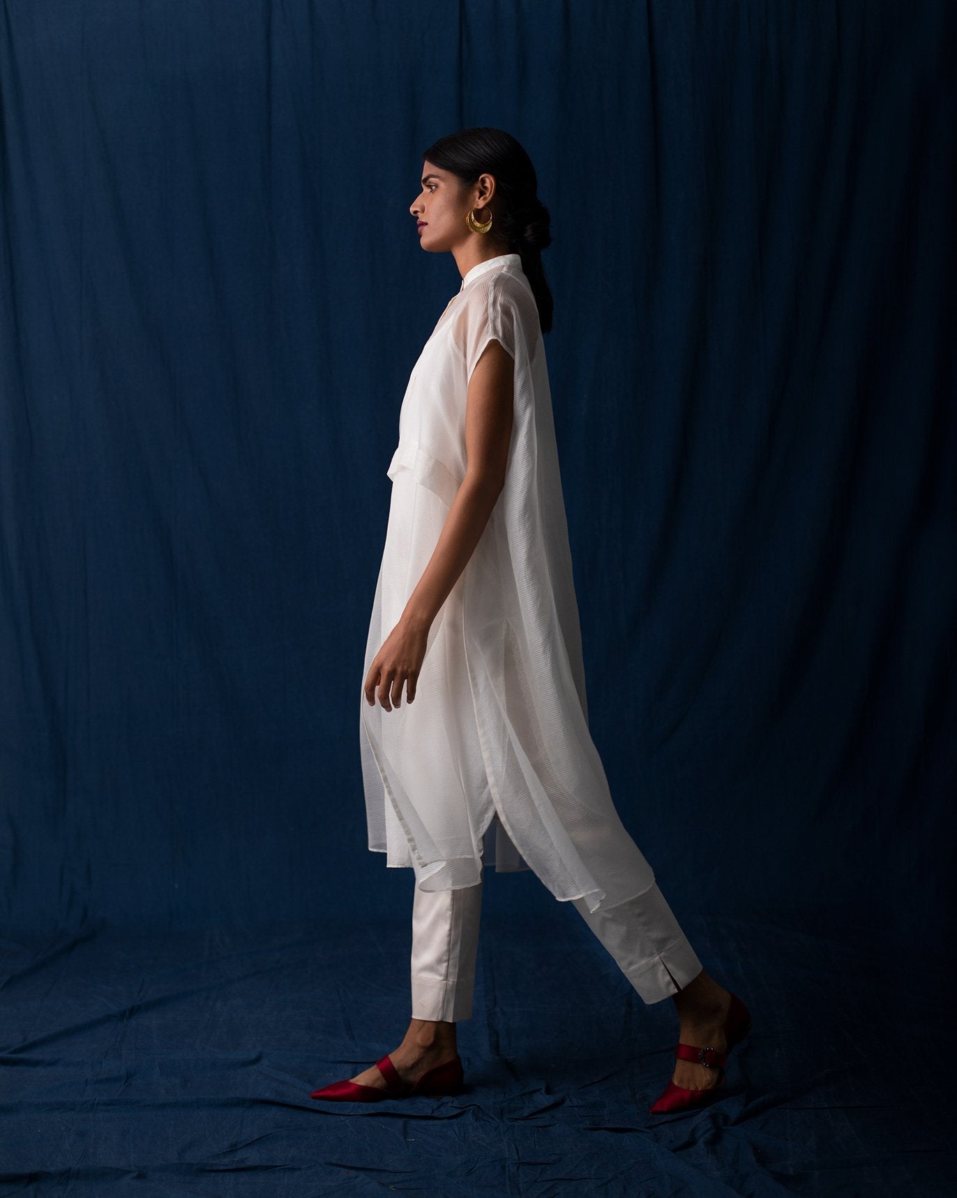 Sheer A-Line Kurta & Slip (Set of 2)