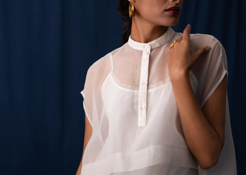 Sheer A-Line Kurta & Slip (Set of 2)