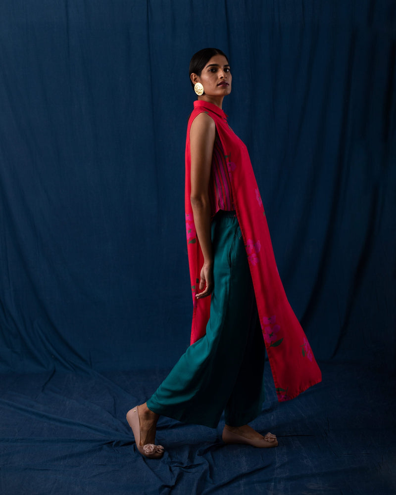Sleeveless Kurta - Red