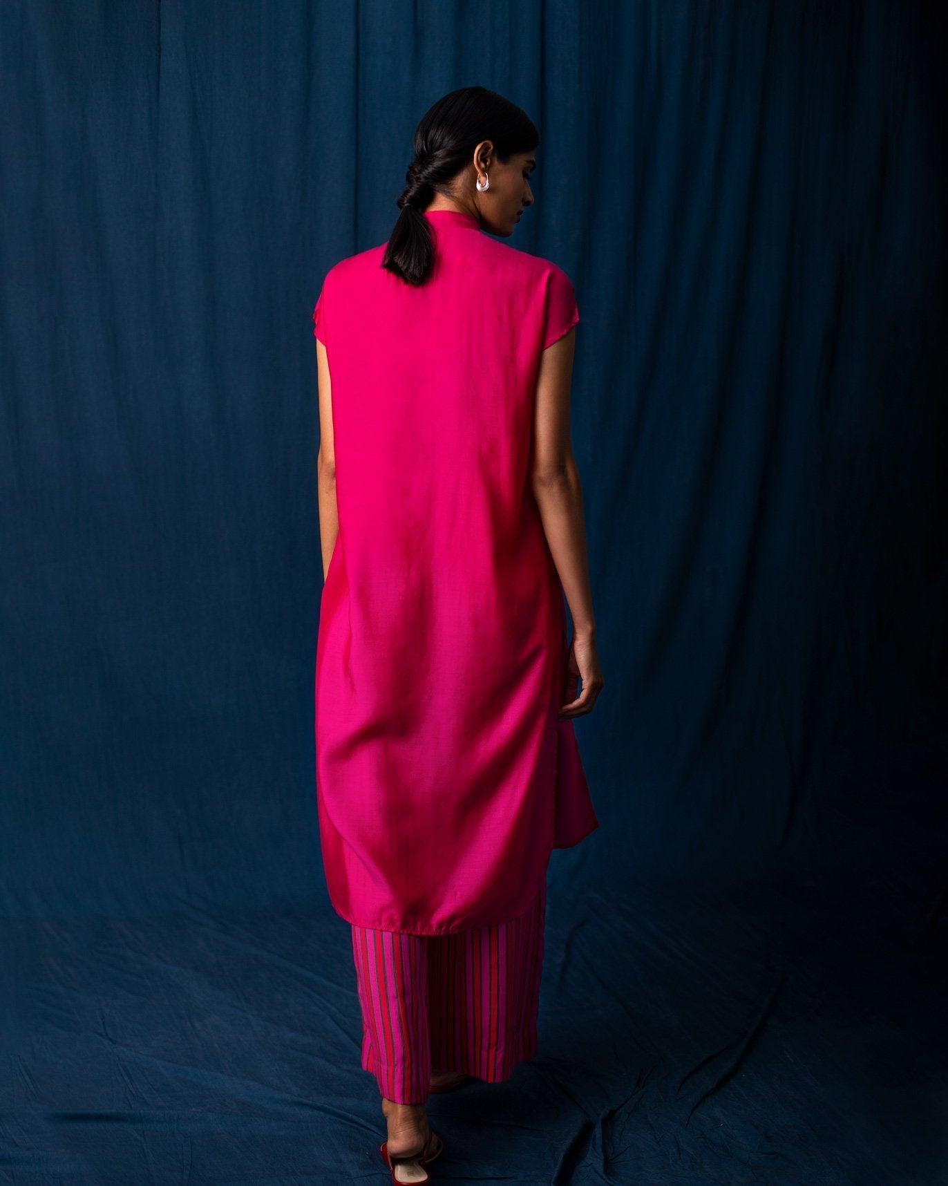 Short Sleeve Kurta - Fuchsia