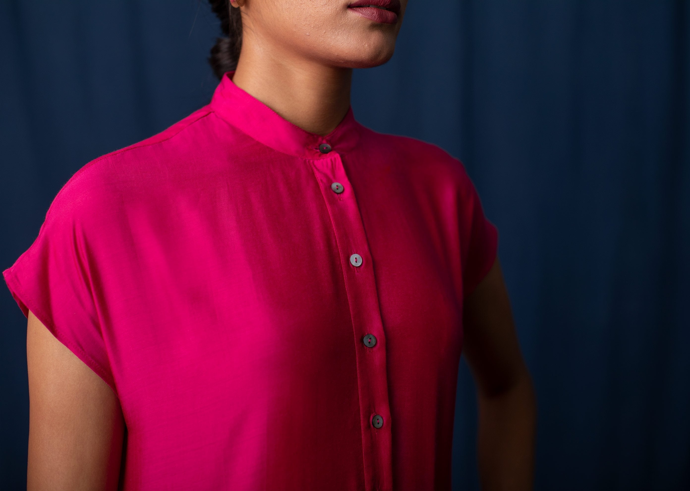 Short Sleeve Kurta - Fuchsia