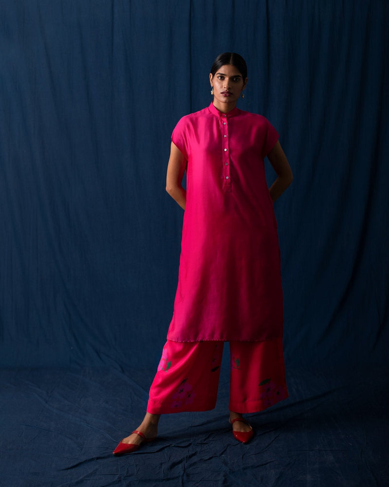 Short Sleeve Kurta - Fuchsia