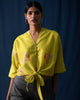 V-Neck Front Knot Top - Lime