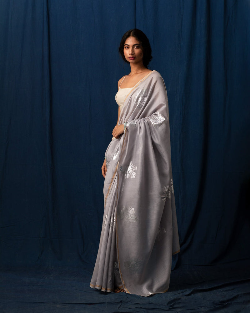 Stardust Sari - Grey