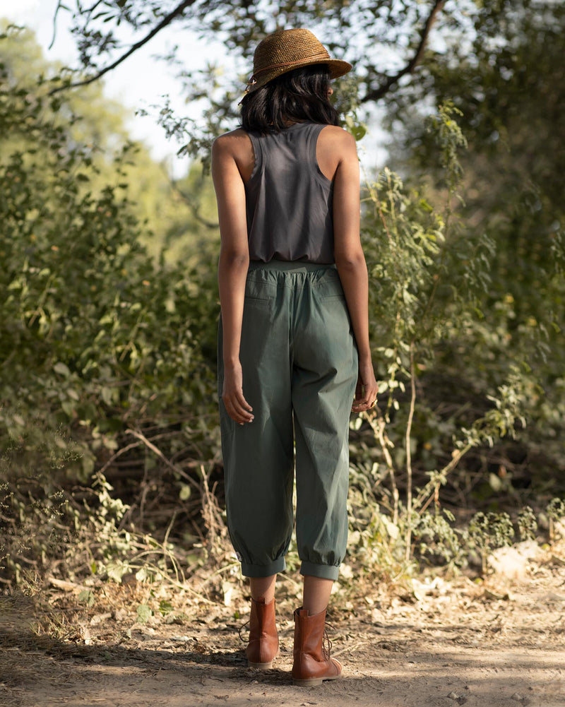Ribbed Cargo Pants - Olive