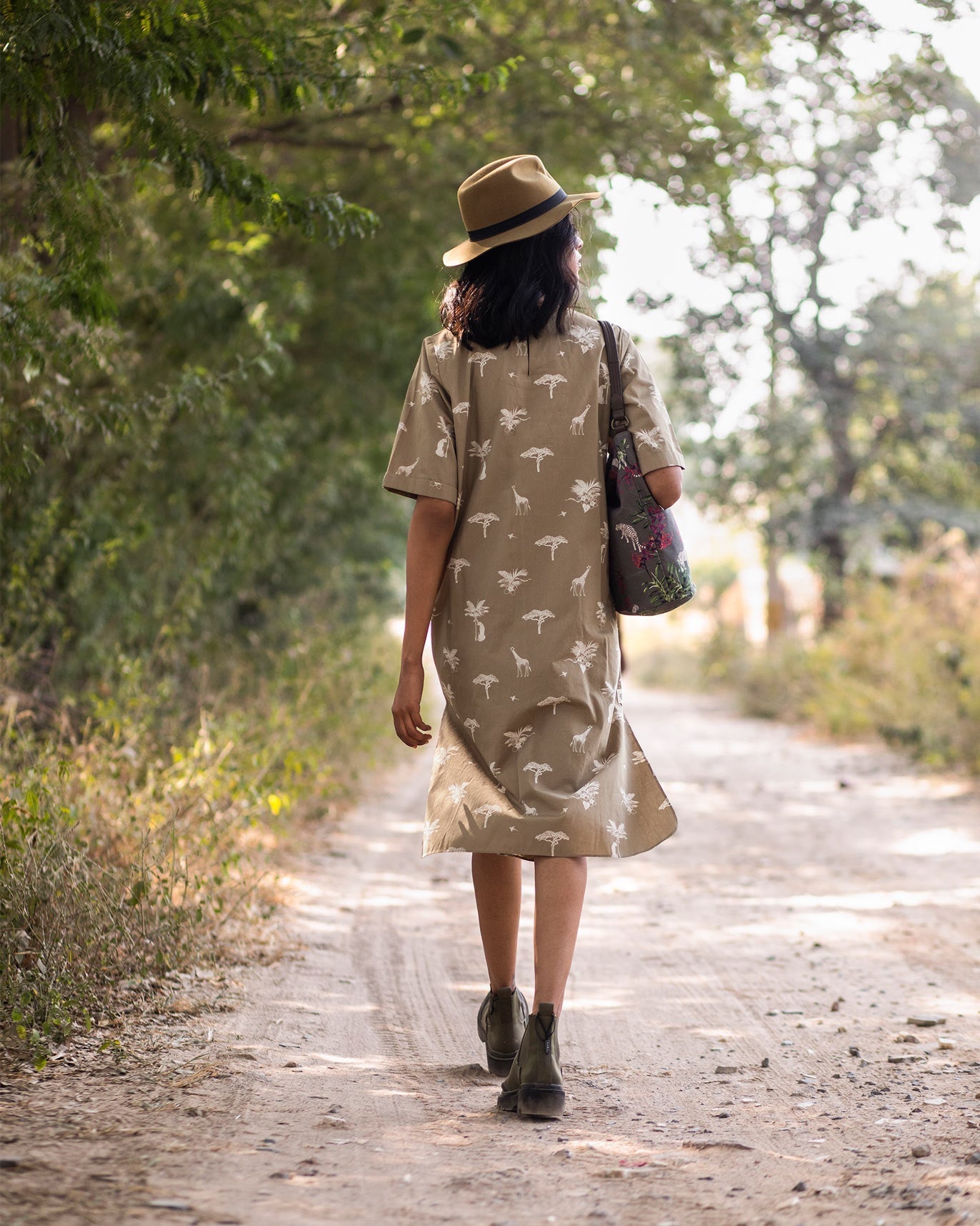 Scout Safari Print Dress - Silver Sage