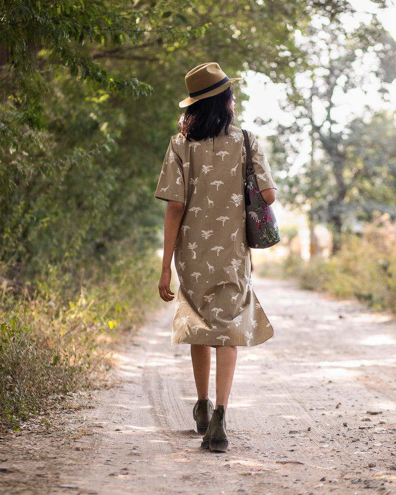 Scout Safari Print Dress - Silver Sage