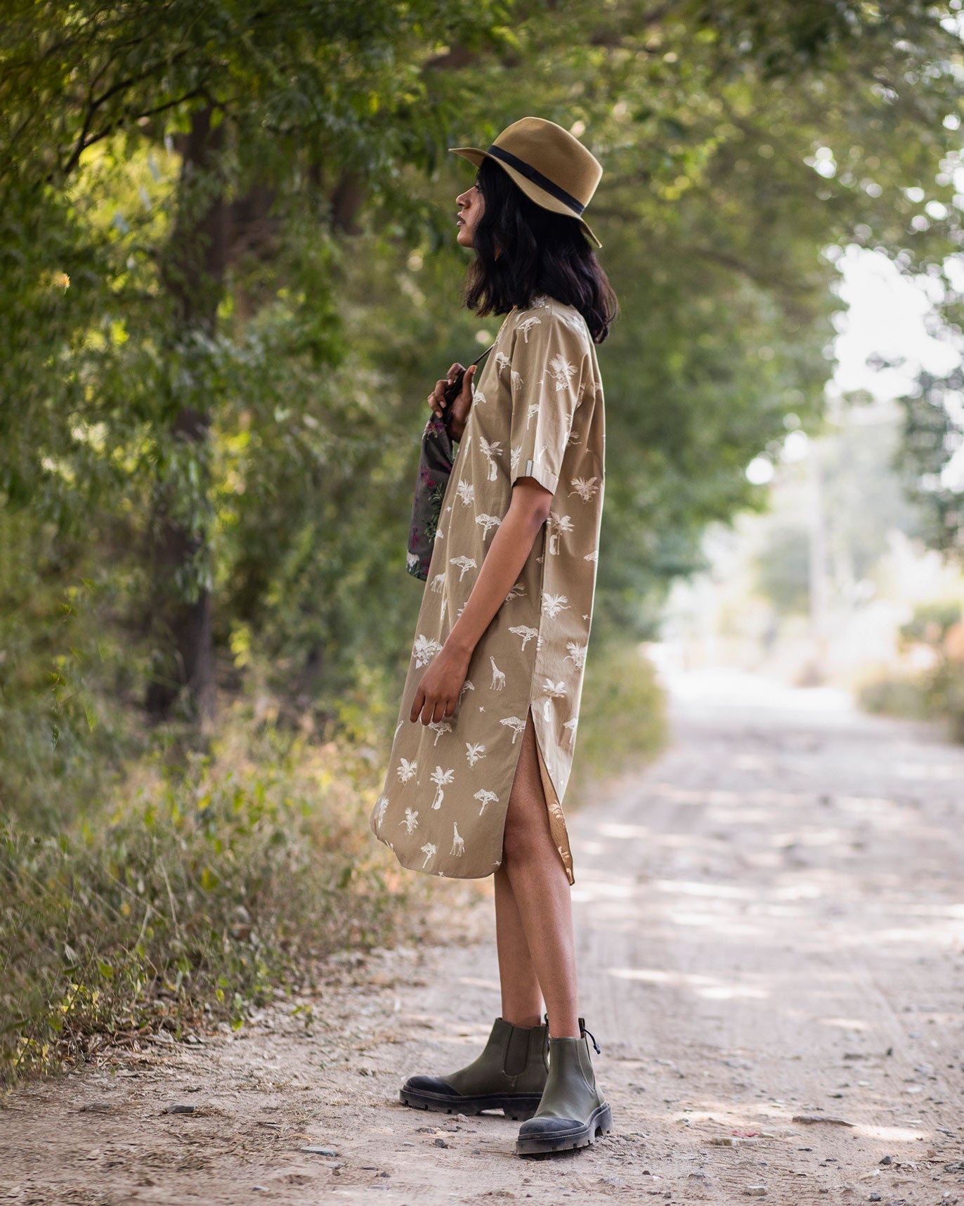 Scout Safari Print Dress - Silver Sage