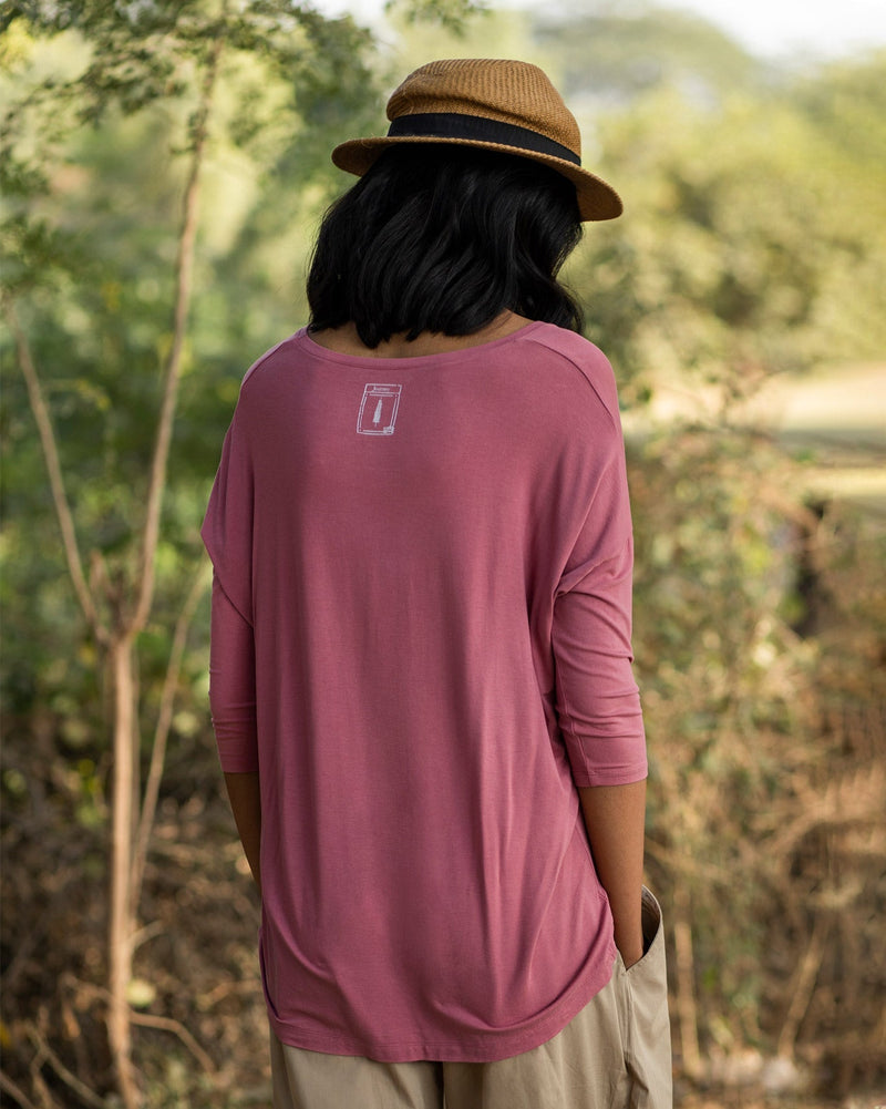 Safar V-Neck Top - Pink