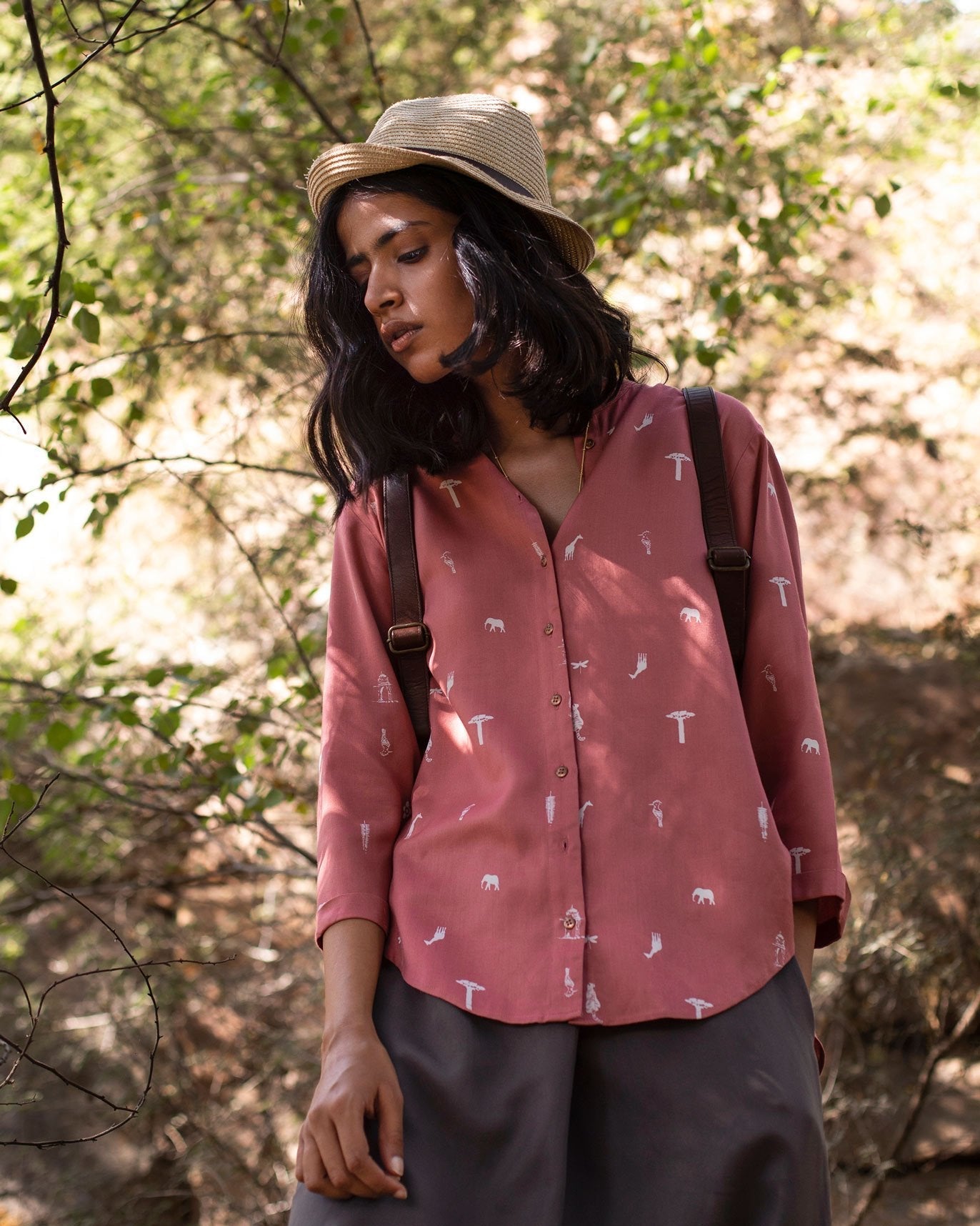 Windmill Safari Print Top - Pink