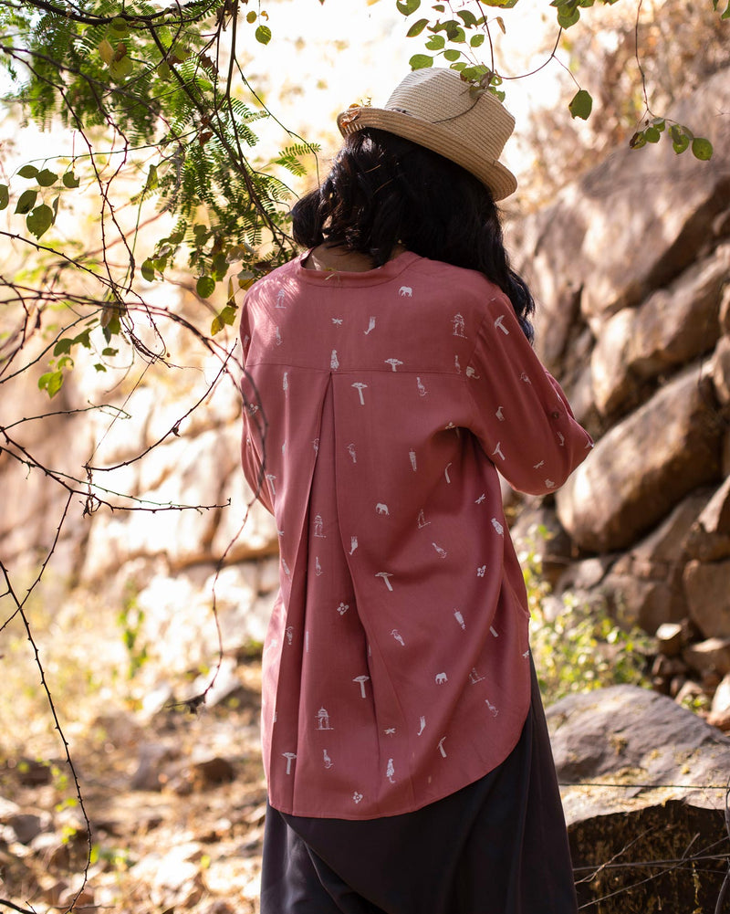 Windmill Safari Print Top - Pink