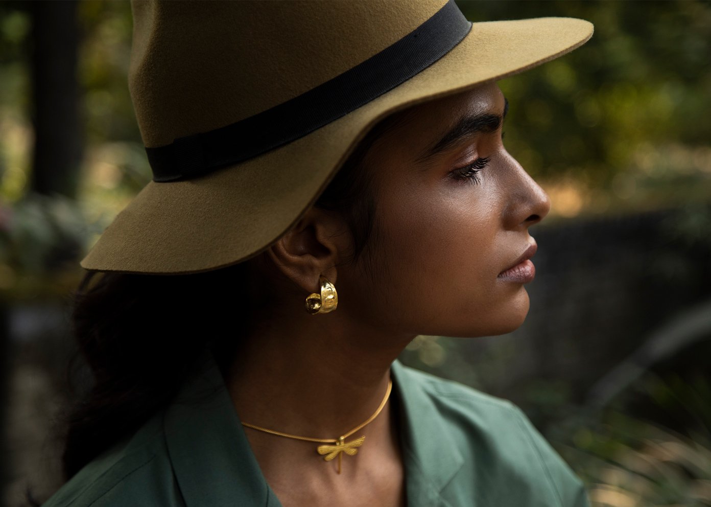 Seed Pod Small Hoops - Gold