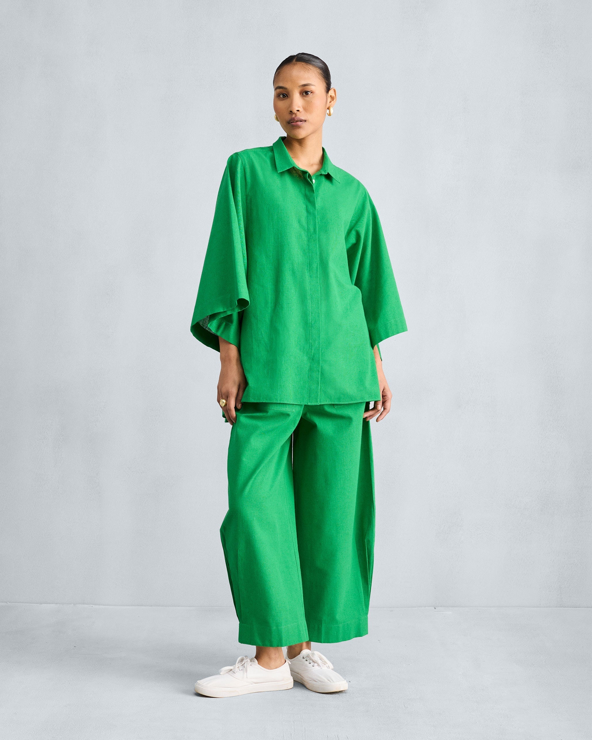 Drop Armhole Shirt - Green