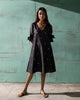 V Neck Shift Dress - Black & Gold